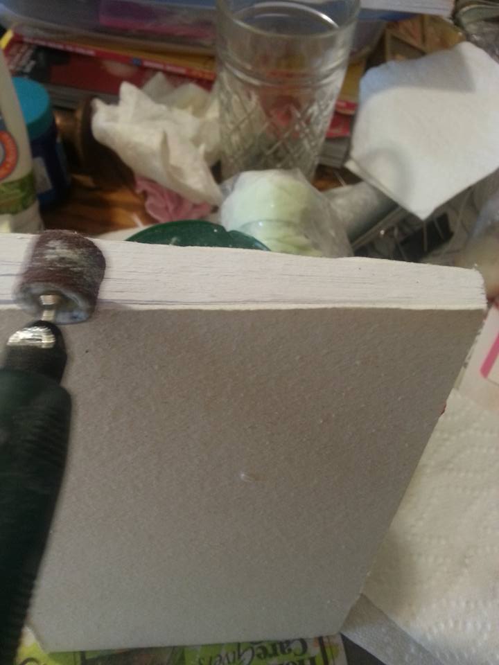 9 using my rotor sanding tool to sand edges even all 3 sides of book